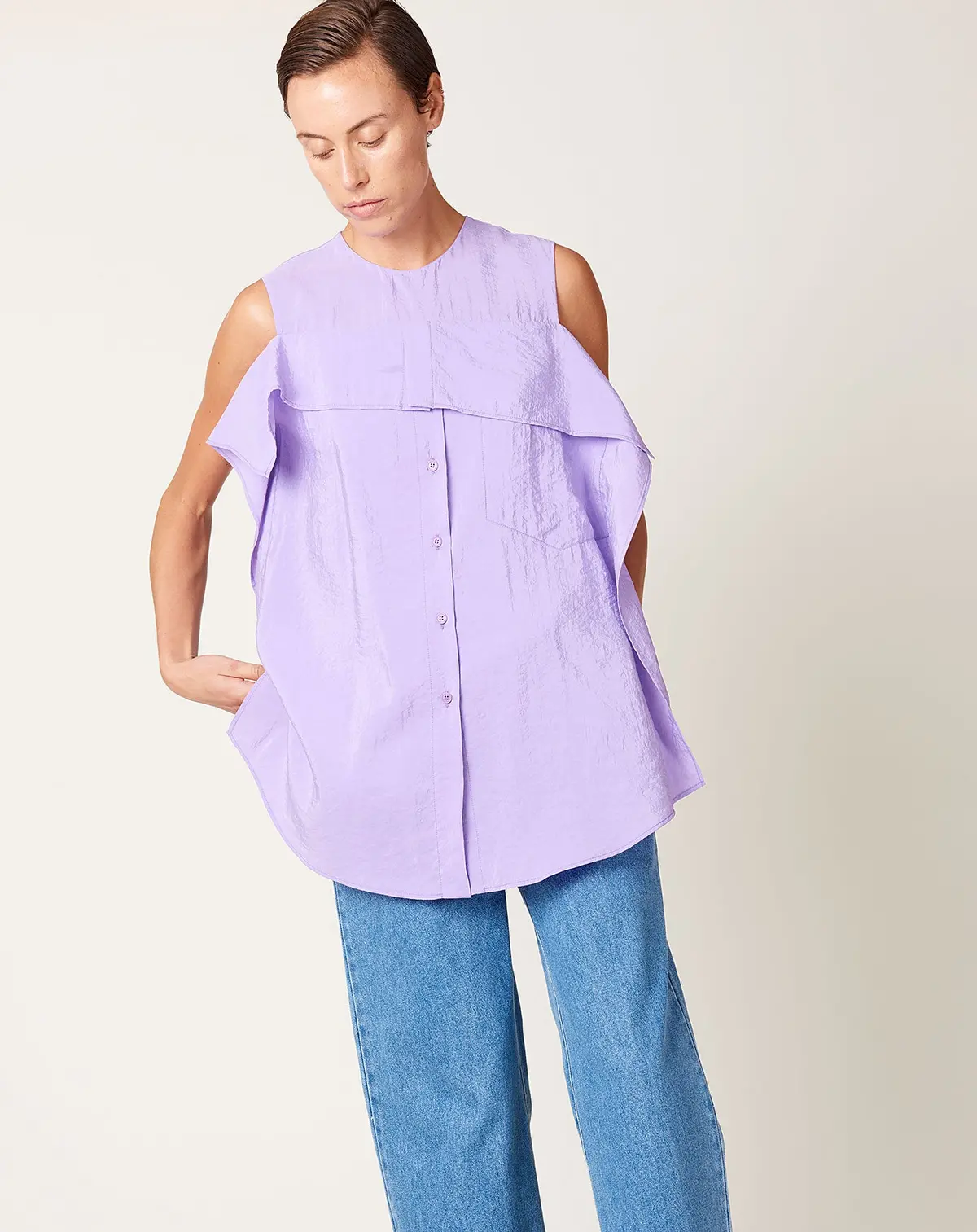 Thea Deconstructed Shirt In Violet 1