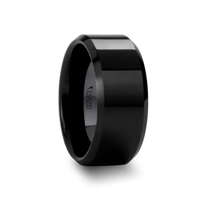 Citar | Black Ceramic Ring, Brushed, Beveled, 10Mm, 12Mm 1