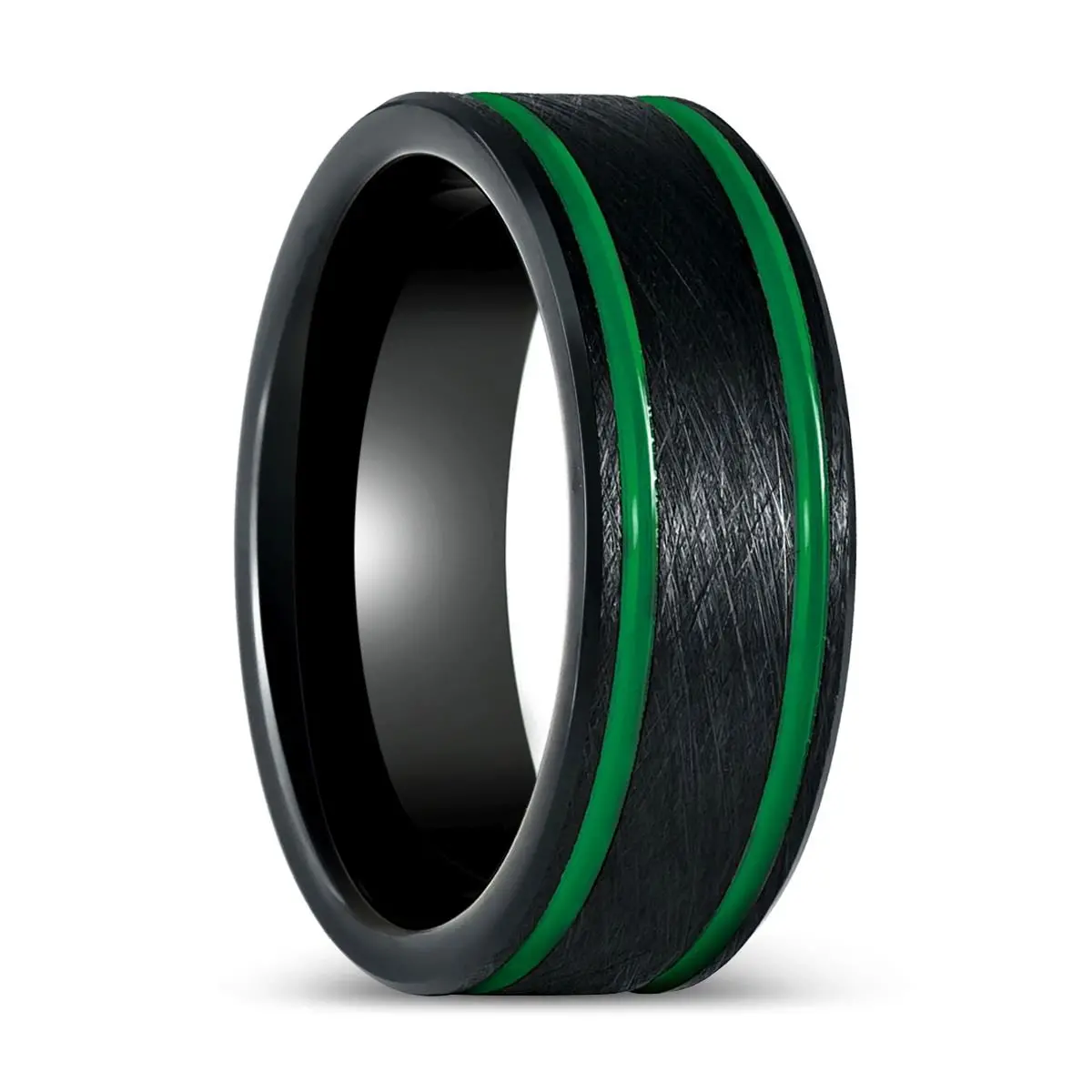 Clayton | Black Tungsten Ring Ice Finish 1