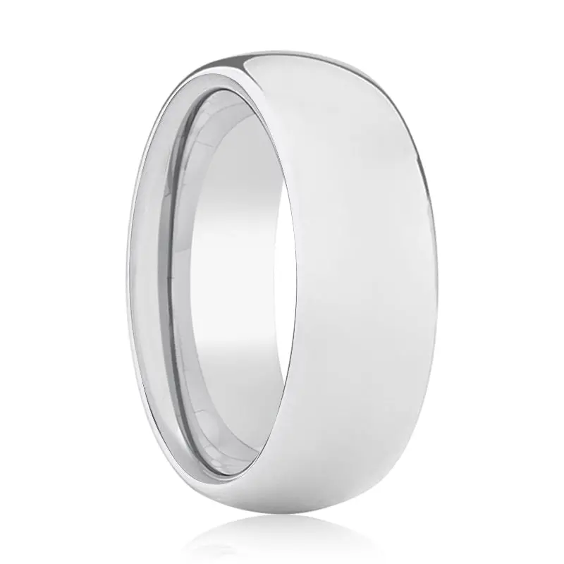 Cloud | Silver Ring, Silver Tungsten Ring, Shiny, Domed 1