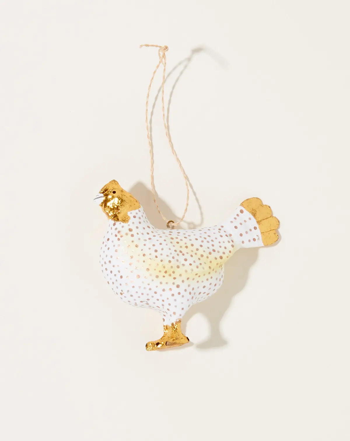 Merriment Hen Ornament In White 1