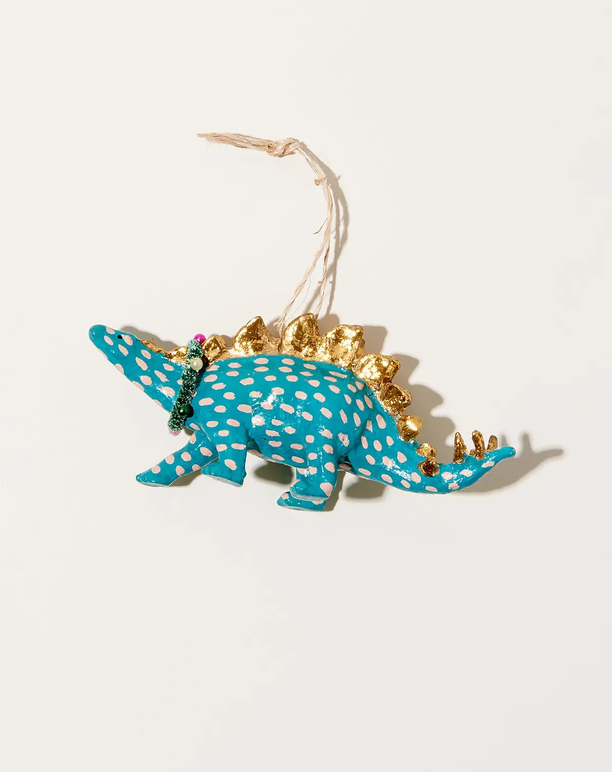Merry Stegasaurus Ornament In Teal 1
