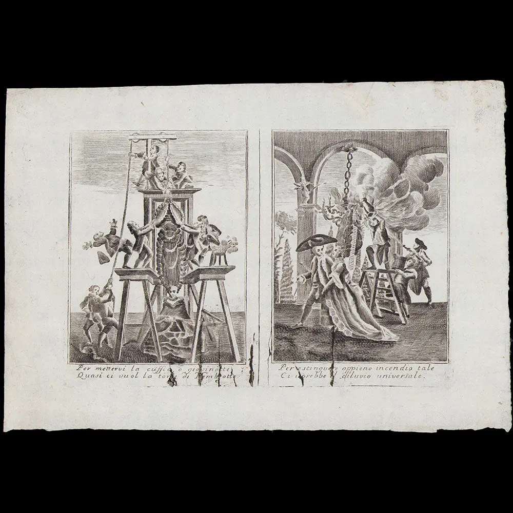 Coiffure À L'échelle, Caricatures Italiennes (1780) 1