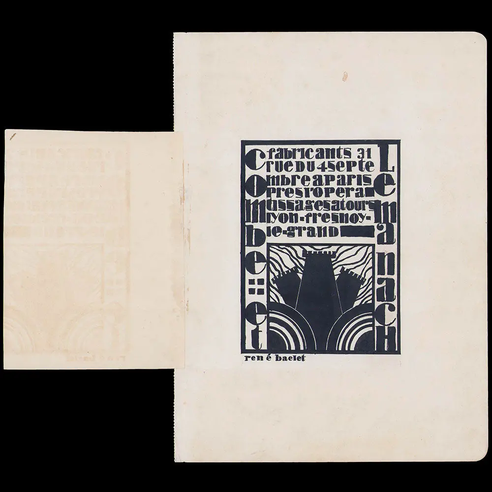 Combe Et Le Manach - Dessin De René Baclet Pour La Manufacture De Tissus Des Trois Tours (Circa 1925) 2