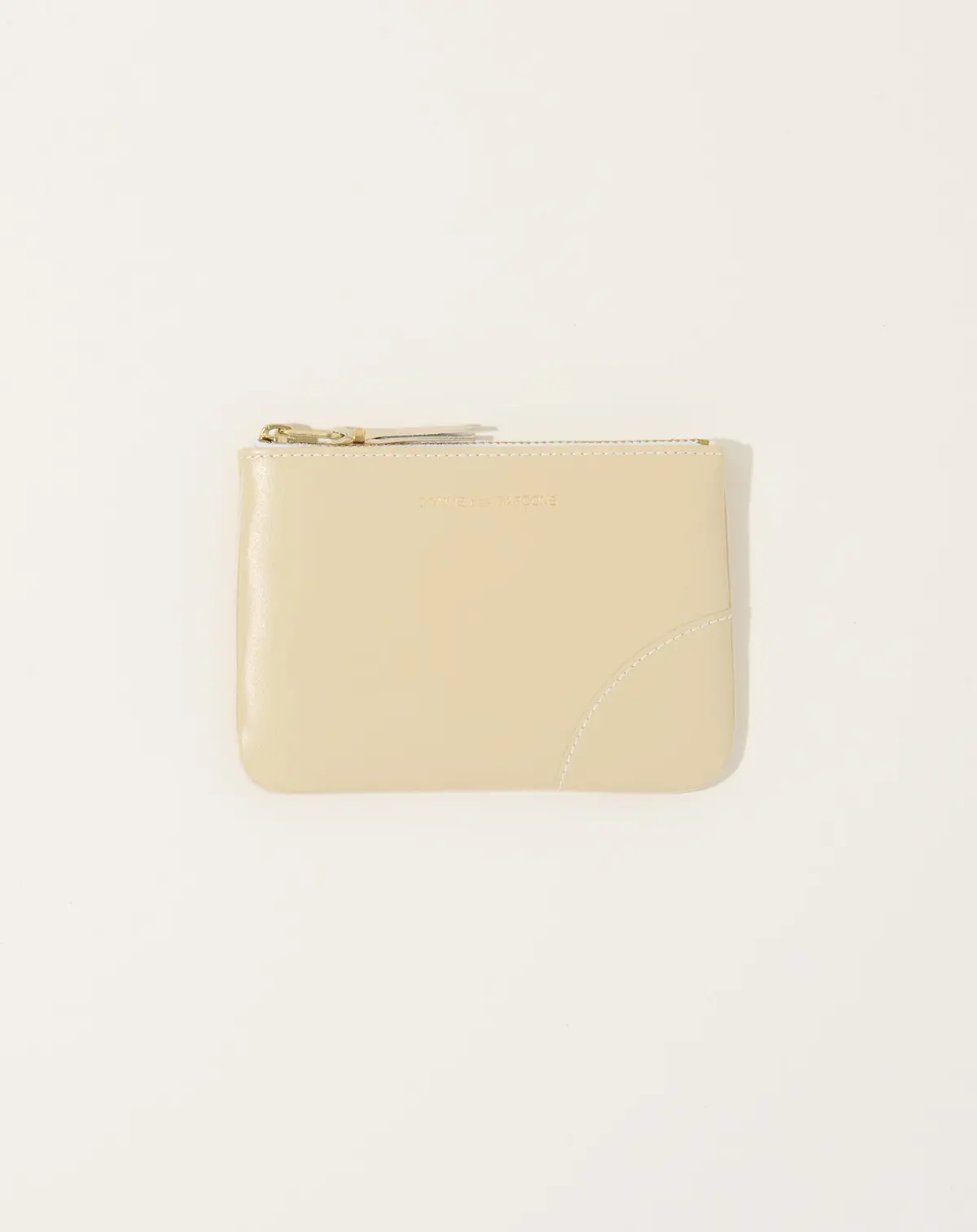 Classic Leather Zip Pouch In Off White 1