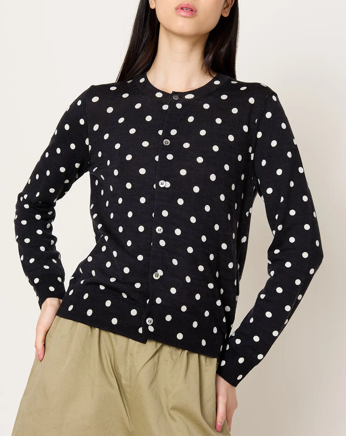 Polka Dot Cardigan In Black 1