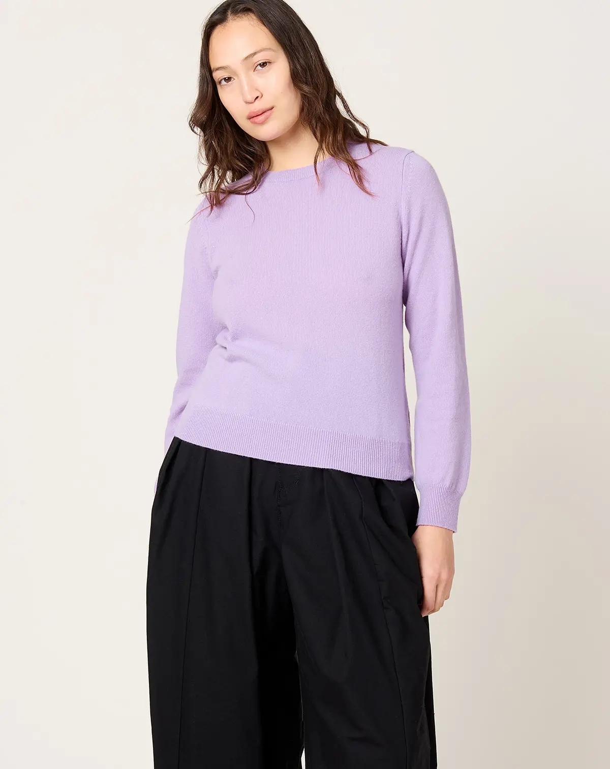 Cashmere Crewneck In Purple 1