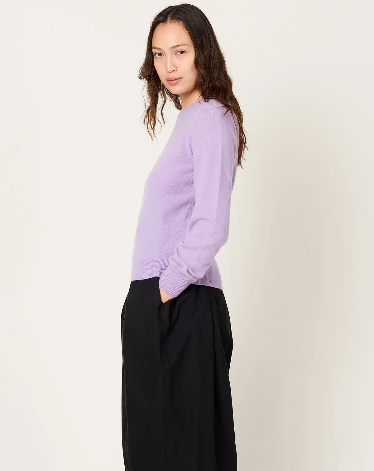 Cashmere Crewneck In Purple 2