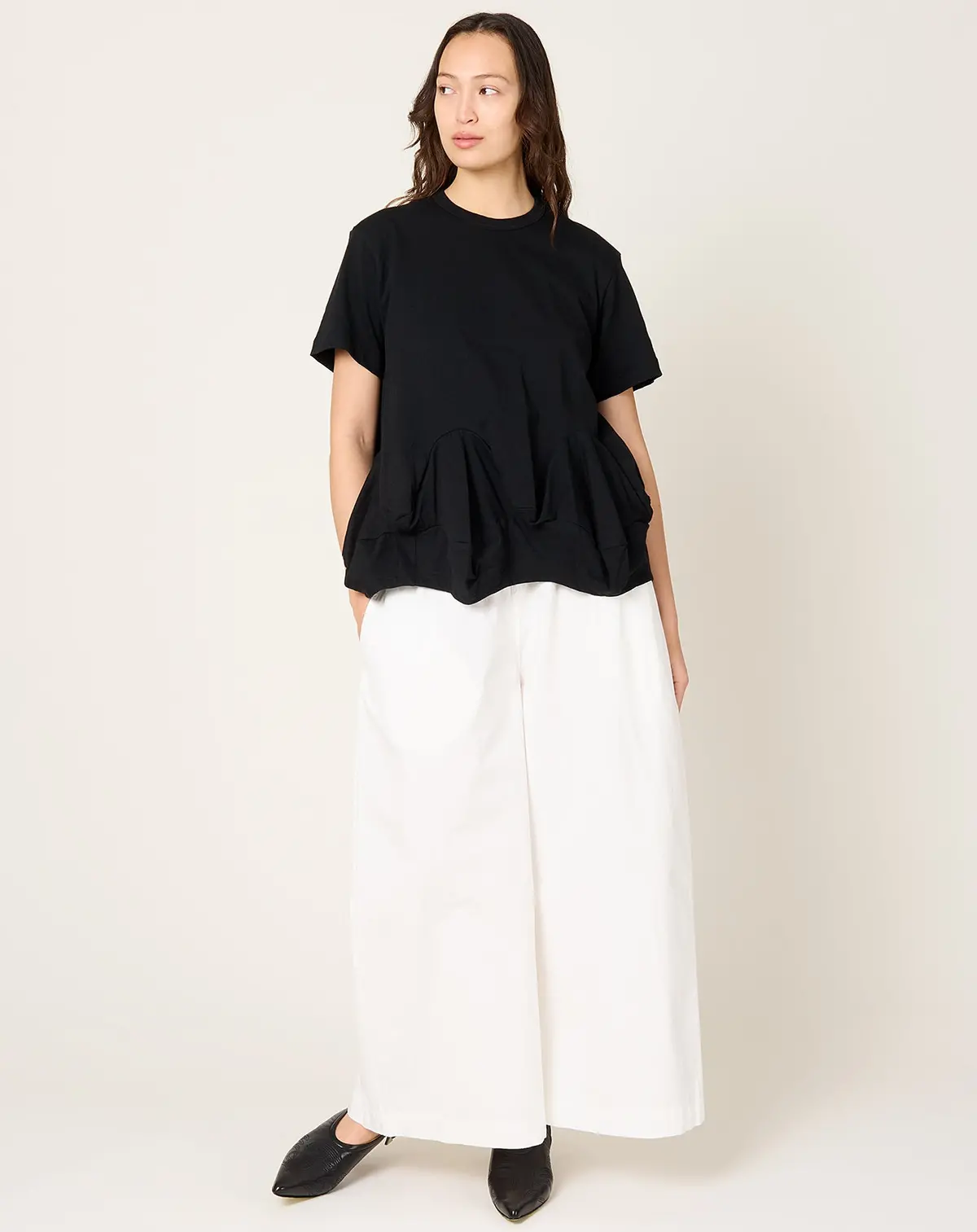 Bubble Hem T-Shirt In Black 1
