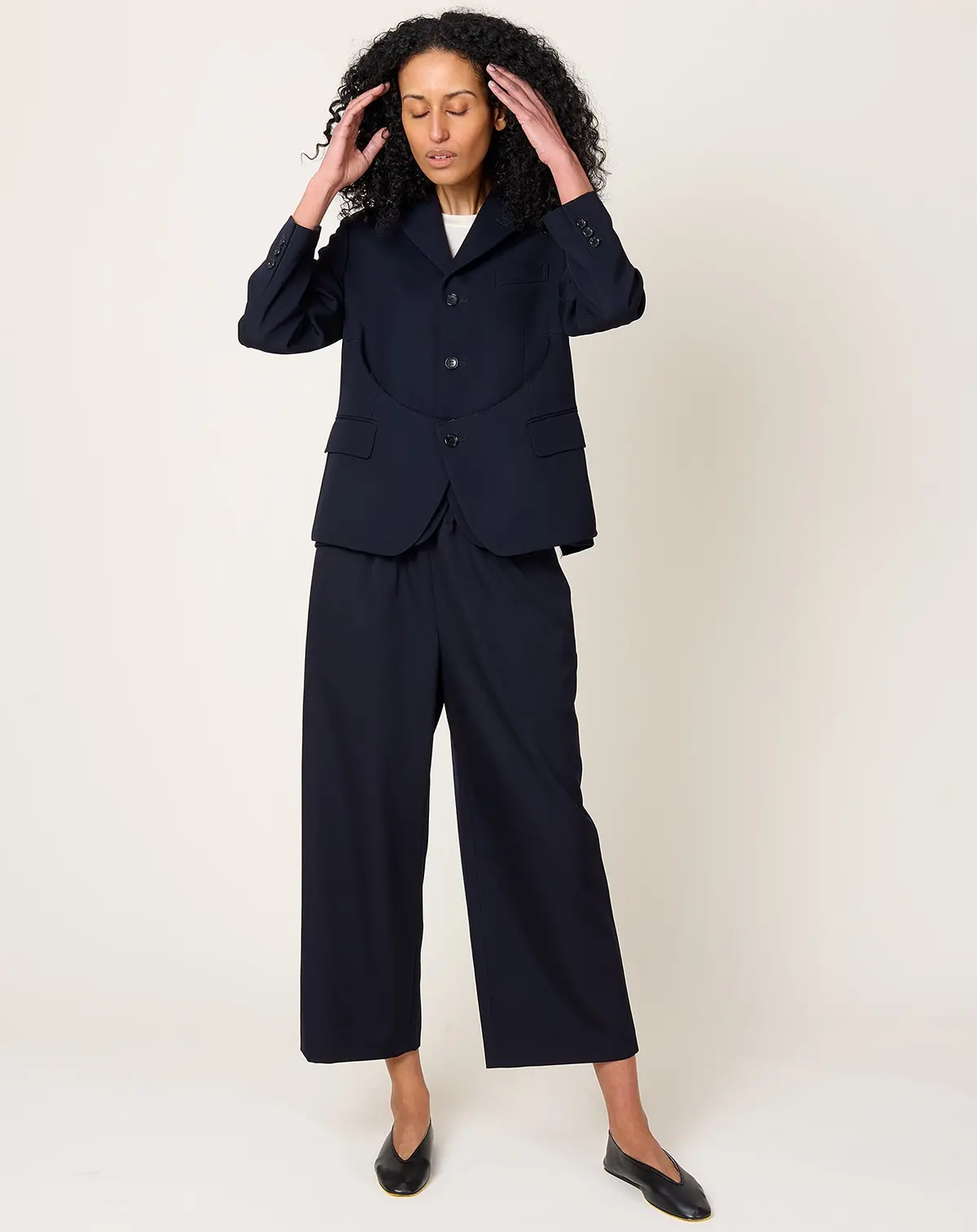 Peplum Layered Jacket In Navy 1