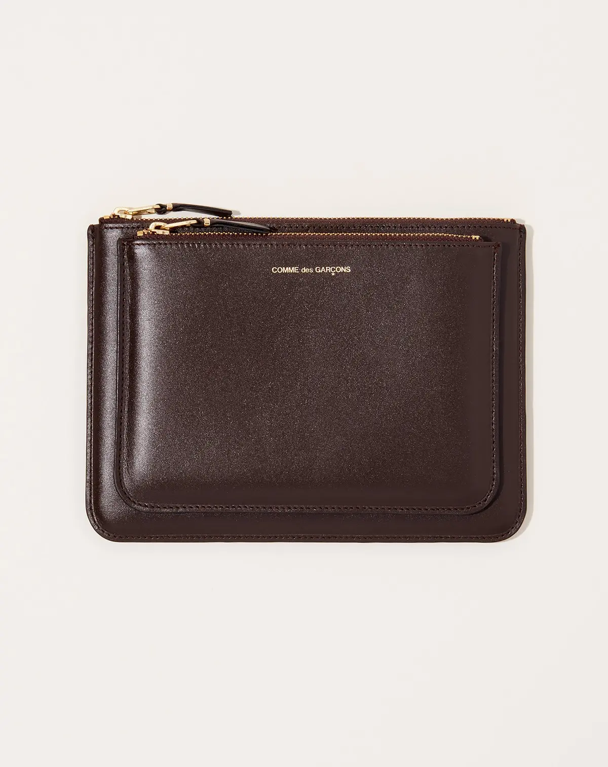 Outside Pocket Zip Pouch In Brown 1