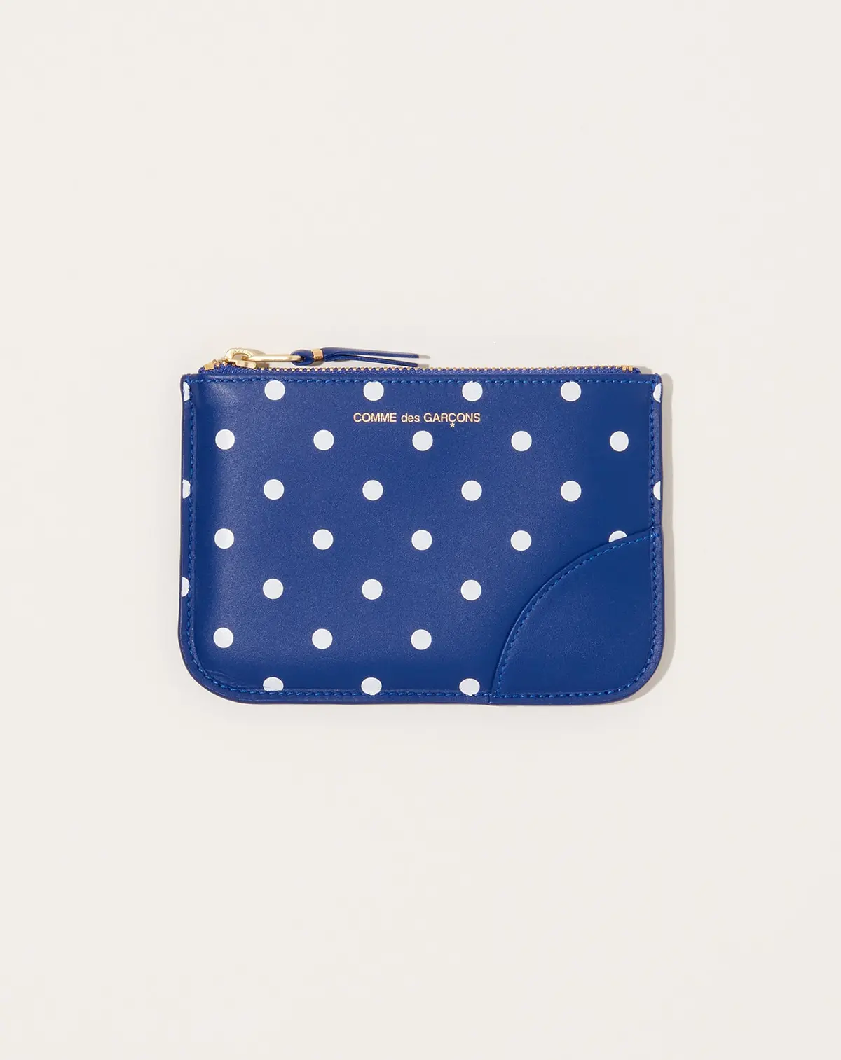 Polka Dots Printed Pouch In Navy 1