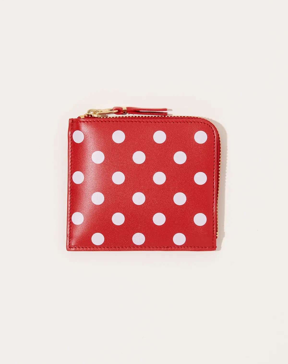 Polka Dots Printed Zip Around Wallet In Red 1