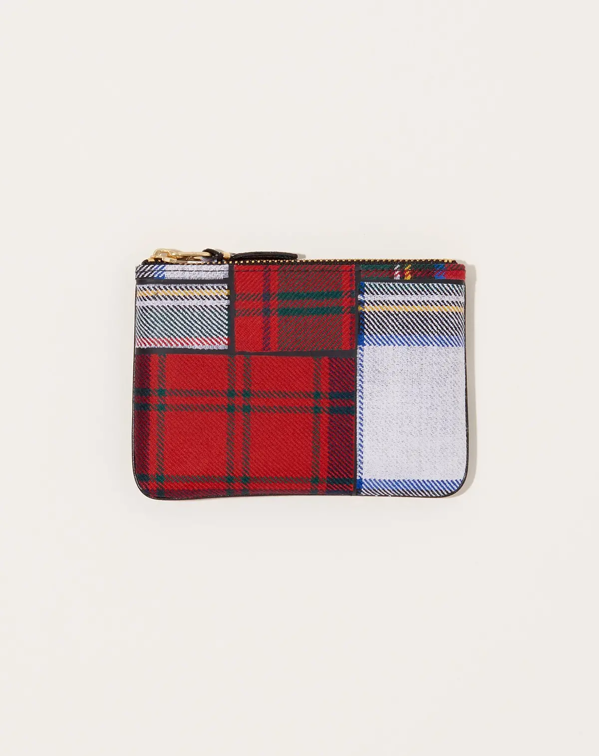 Tartan Patchwork Pouch In Red 1