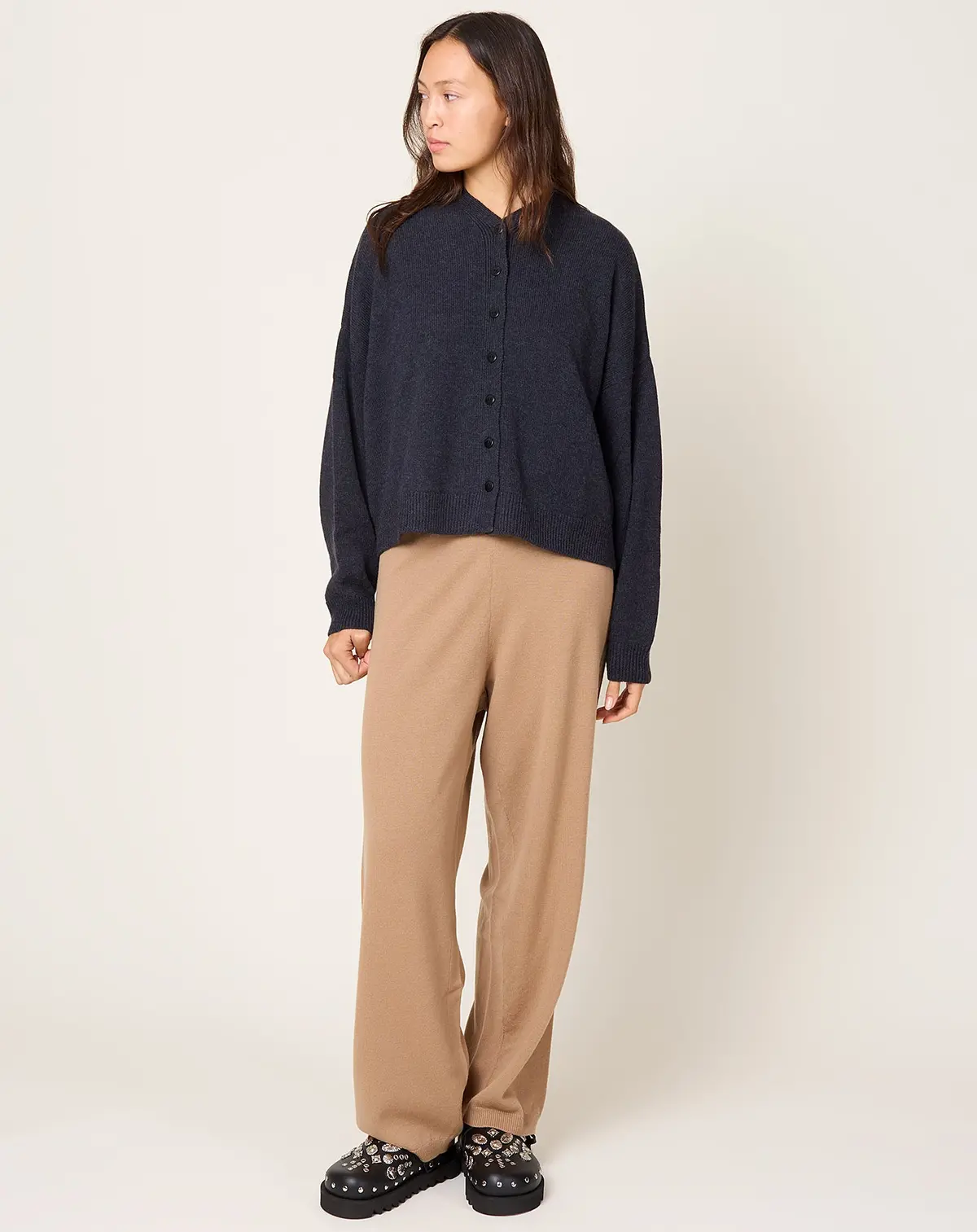 Merino Wool Straight Pants In Camel 1