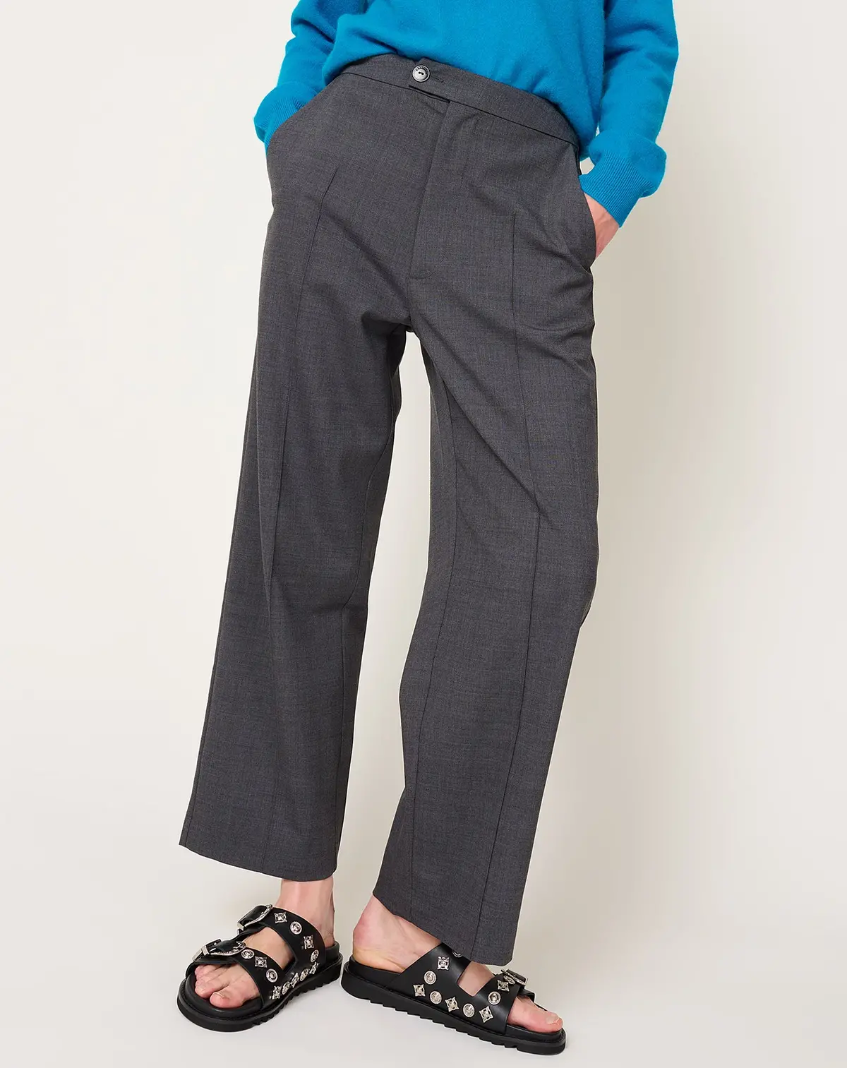 Tailoring Seam Pants In Grey 1