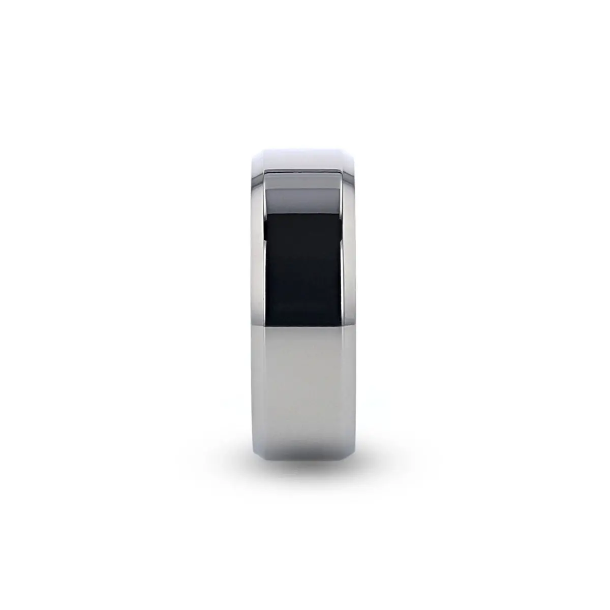Coronal | Silver Titanium Ring, Polished Finish, Beveled 2