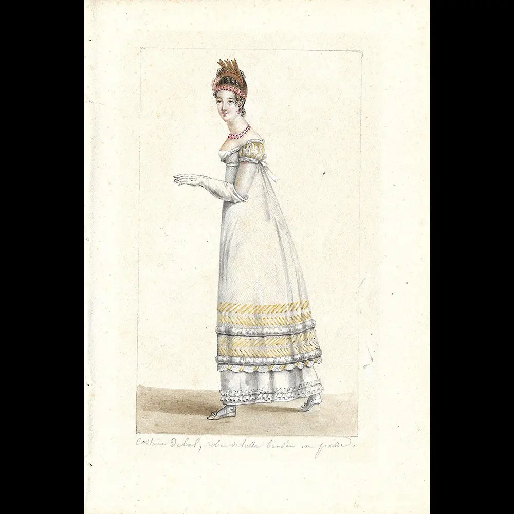 Costume De Bal - Dessin Pour Un Périodique De Mode (1800-1810S) 1