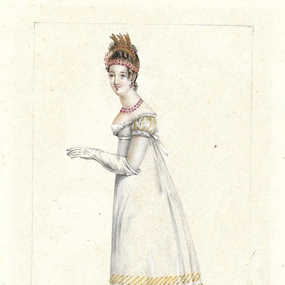Costume De Bal - Dessin Pour Un Périodique De Mode (1800-1810S) 2