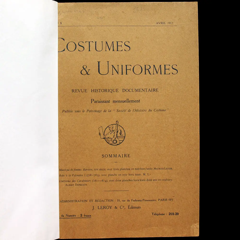 Costumes & Uniformes, Revue De La Société De L'histoire Du Costume - Réunion Des 10 Numéros (1912-1914) 2