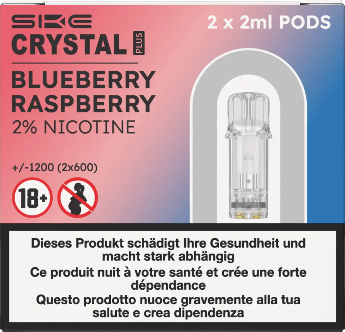 Crystal Plus Blueberry Raspberry 2X2ml Pods 1