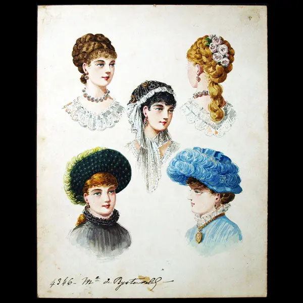 Dessin De Coiffures Et Modes Pour Le Journal Des Demoiselles (1882) 1