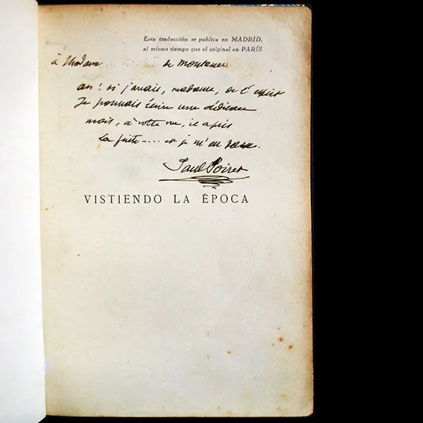 Paul Poiret - Vistiendo La Epoca, Recuerdos - Édition Espagnole D'en Habillant L'epoque Avec Envoi (1930) 2
