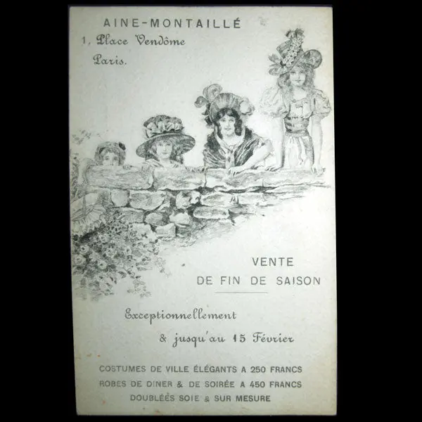 Aine-Montaillé - Carte De Vente De Fin De Saison (Circa 1900) 1