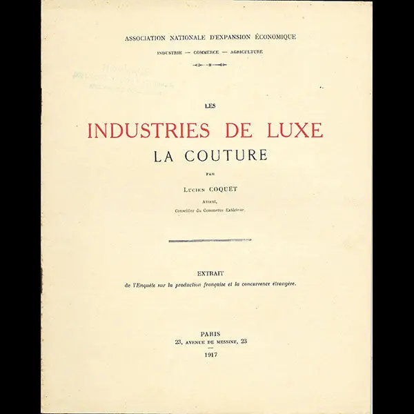Coquet - Les Industries De Luxe : La Couture (1917) 1
