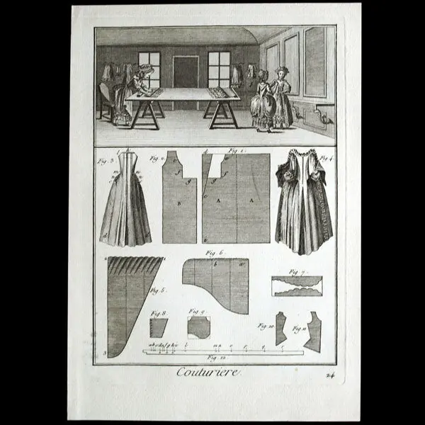 La Couturière, Planche De L'encyclopédie Méthodique (1786) 1
