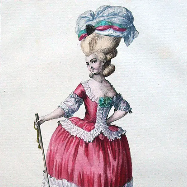 Gallerie Des Modes Et Costumes Français, 1778-1787, Gravure N° M 72, Demoiselle En Caracot (1778) 2