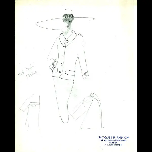 Fath - Dessin De La Maison Jacques Fath (Circa 1950) 1
