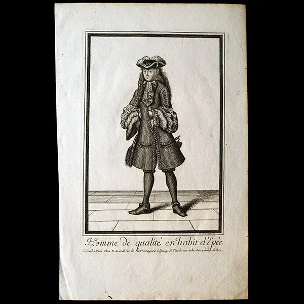 Homme De Qualité En Habit D'epée, Gravure D'arnoult (Circa 1680) 1