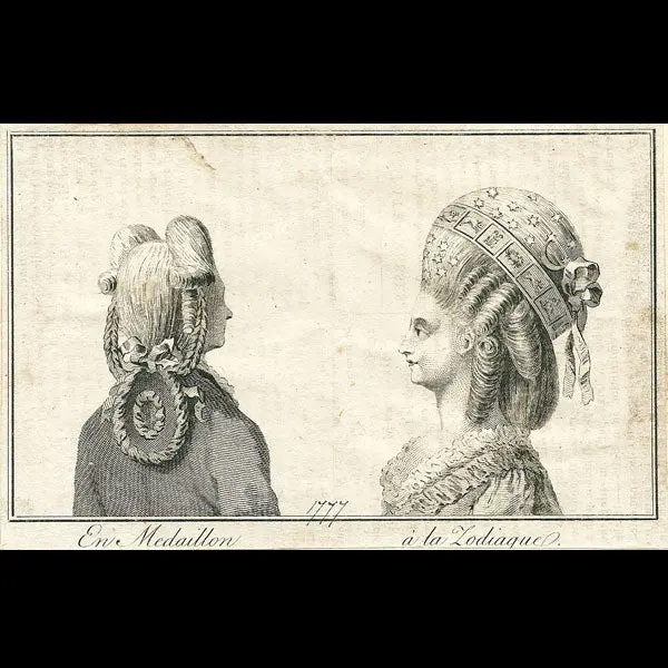 Coiffure En Médaillon, Coiffure À La Zodiaque (1777) 1