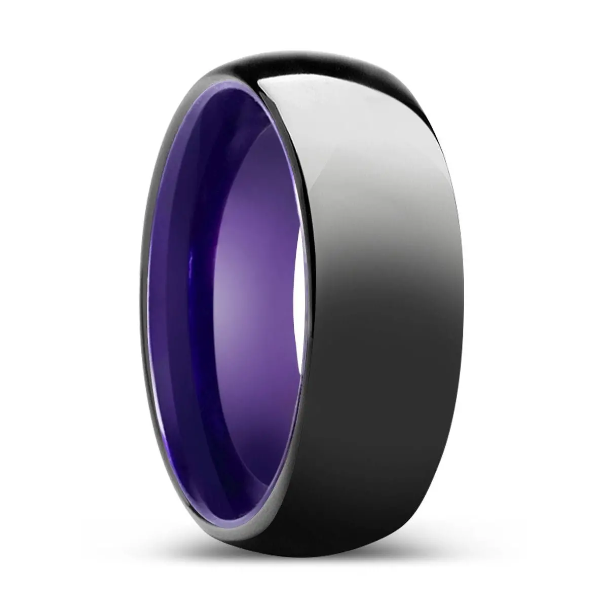 Dauer | Purple Ring, Black Tungsten Ring, Shiny, Domed 1