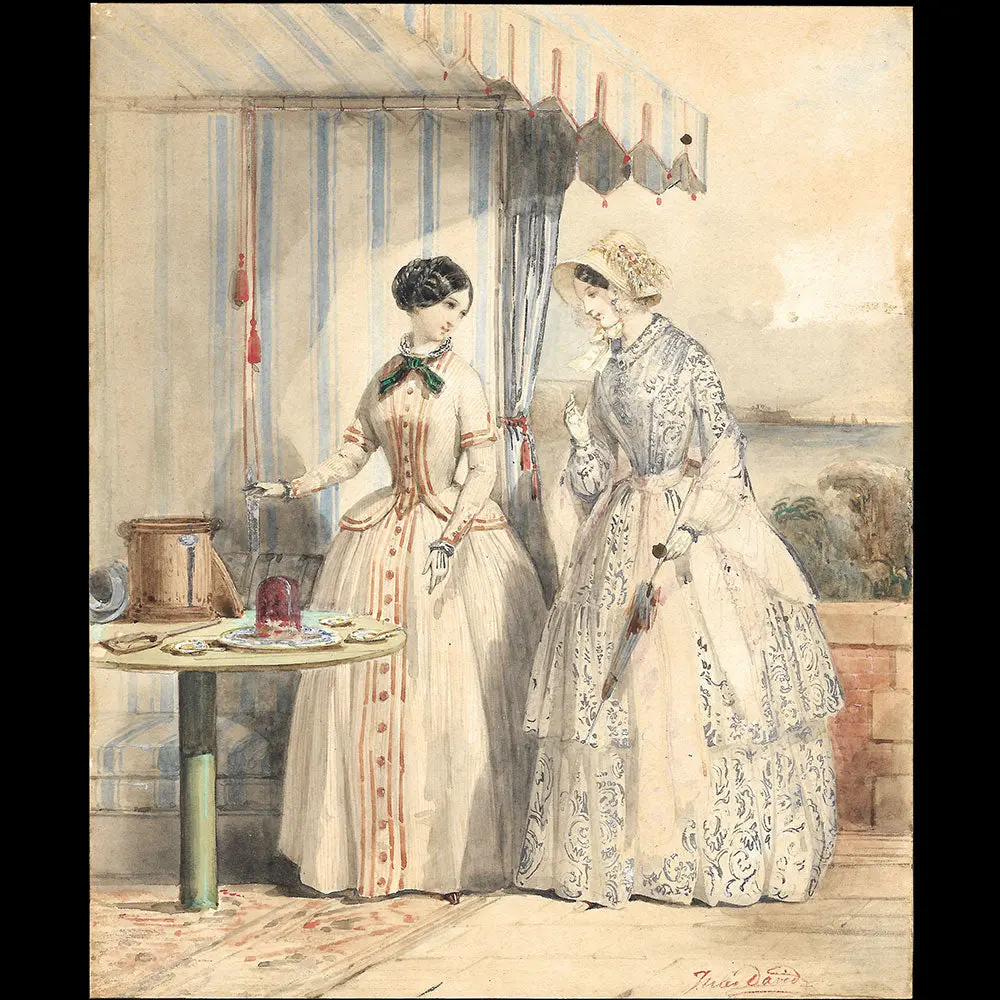 Jules David - Dessin Pour Une Revue De Mode (1860S) 1