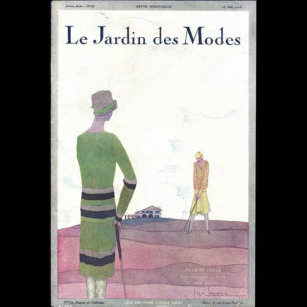 Le Jardin Des Modes, N°82, 15 Mai 1926, Couverture De Georges Lepape 1
