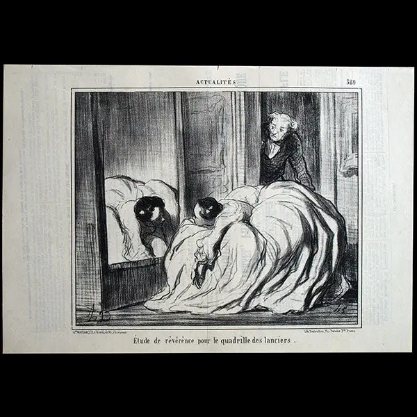 Daumier - Actualités, Planche N°380, Caricature De La Mode Des Crinolines (1857) 1