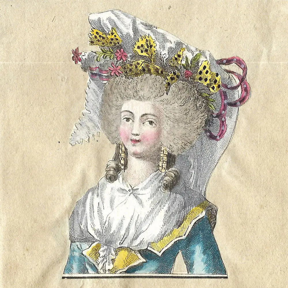 Réunion De 4 Découpis De Gravures De Mode (Circa 1780S) 1