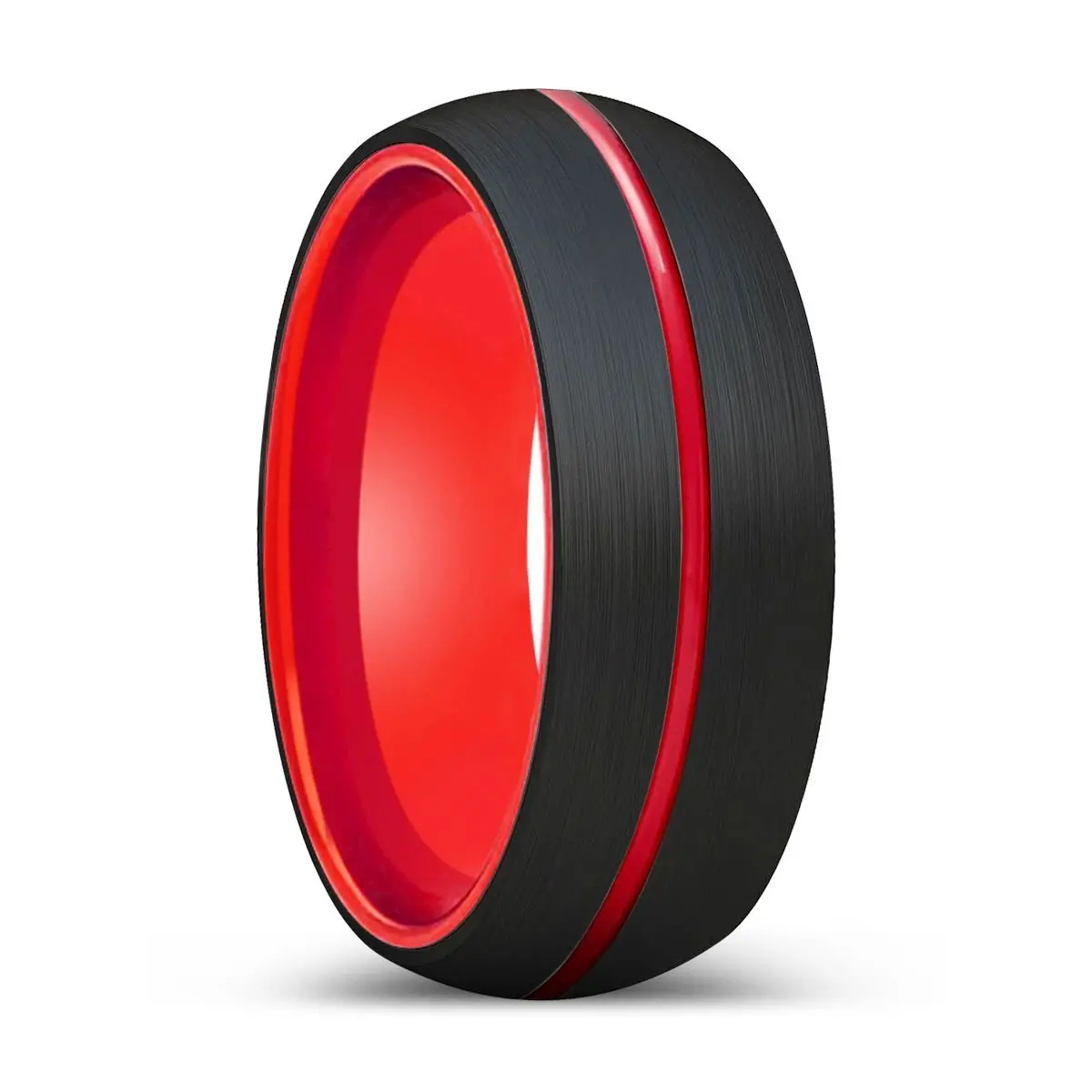 Demon | Red Ring, Black Tungsten Ring, Red Groove, Domed 1