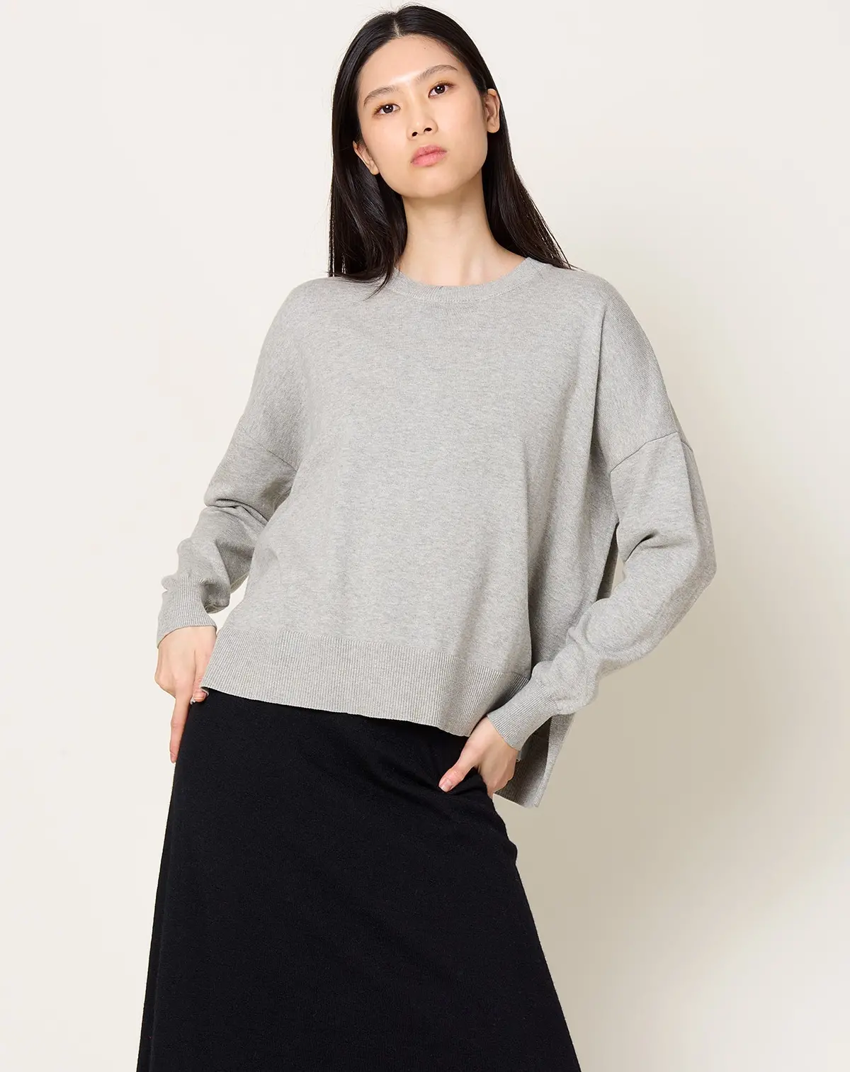 Elle Sweater In Heather Grey 1