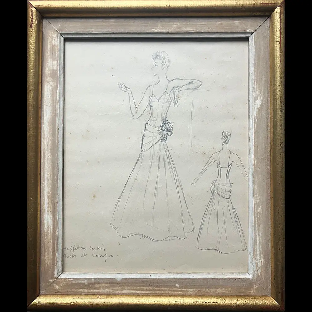 Jean Desses - Dessin D'une Robe Du Soir (1930-1940S) 2