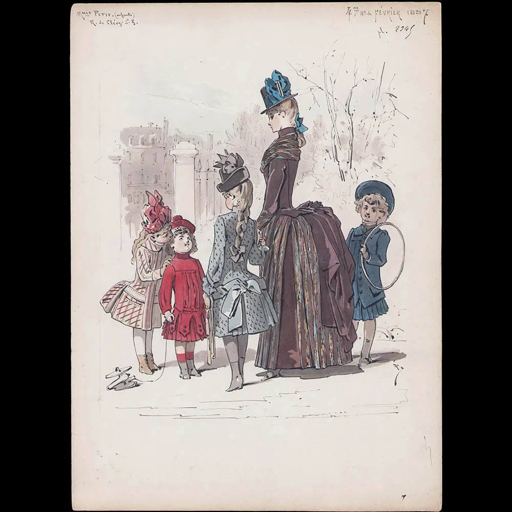 Mademoiselle Petit - Modèles Pour Enfants, Dessin Pour Une Revue De Mode (1887) 1