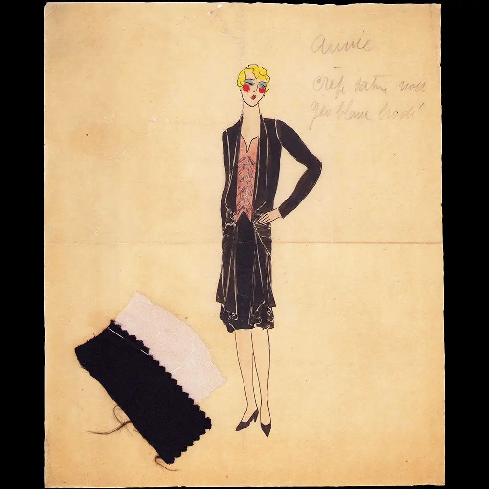Jane - Dessin De La Robe Annie En Crepe De Satin (Circa 1925) 1