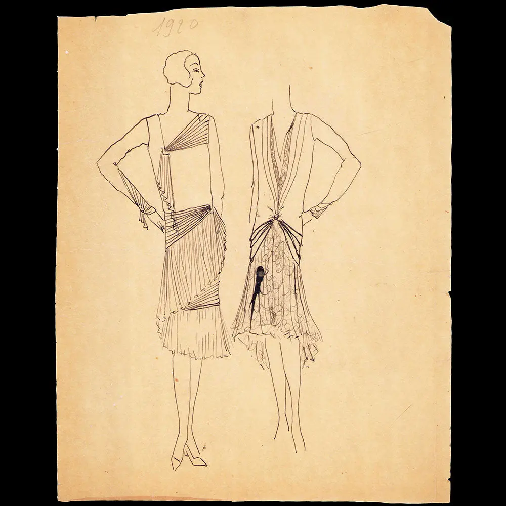 Jane - Dessin De Deux Robes (1920S) 1