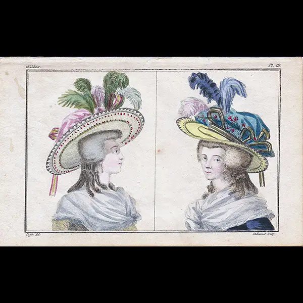 Cabinet Des Modes, Planche Iii, 18Ème Cahier - Deux Femmes En Caracos (1Er Août 1786) 1