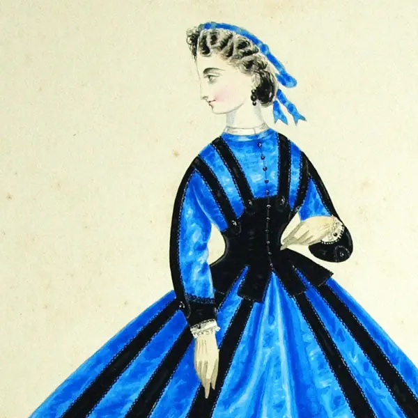 Dessin De Charles Pilatte Pour Les Maisons Worth Ou Ghys (Circa 1860-1870) 2