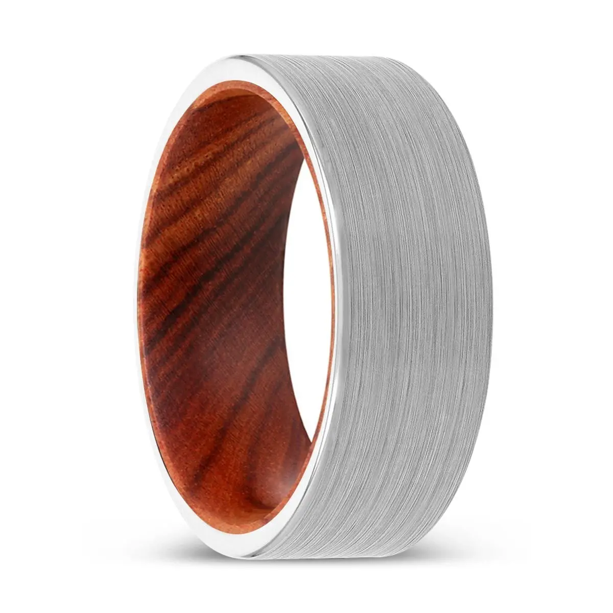 Diesel | Iron Wood, White Tungsten Ring, Brushed, Flat 1