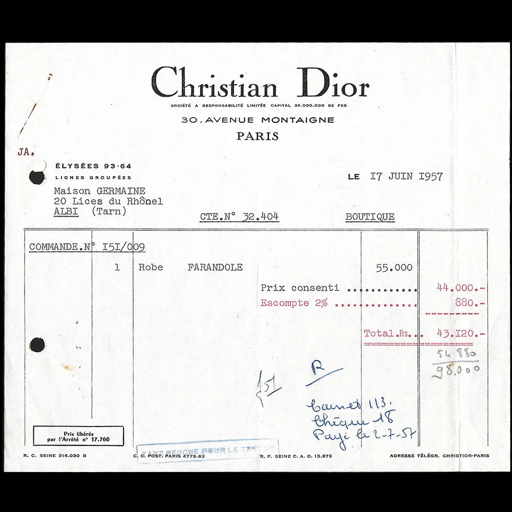 Christian Dior - Facture D'une Robe Farandole (1957) 1