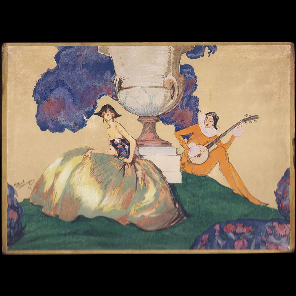 Jean-Gabriel Domergue - Sérénade, Boîte Illustrée Pour Le Chocolat Des Merveilleuses (1922) 1